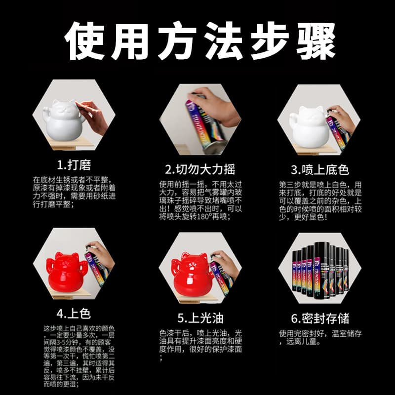 Jiuniu Star Auto Metal Spray Paint Black Anti-Rust Wholesale 2