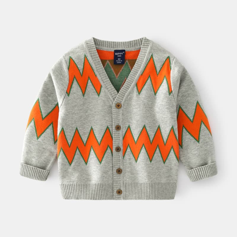 (Wholesale), children's demi-season sweater for boys, cardigan, Korean style, V-neckline, children's clothing 2