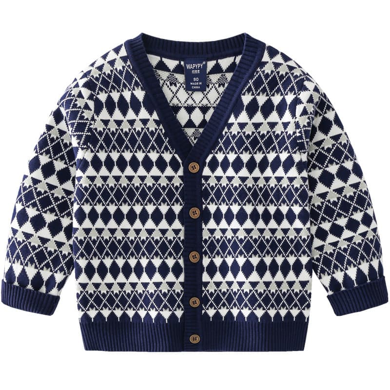 (Wholesale), children's demi-season sweater for boys, cardigan, Korean style, V-neckline, children's clothing 5