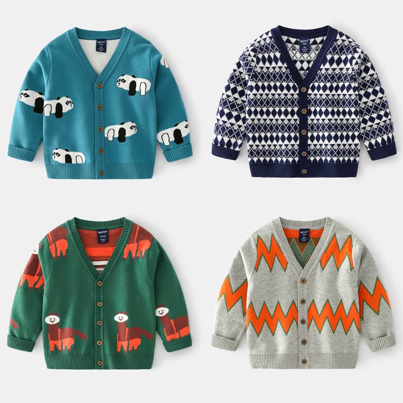 (Wholesale), children's demi-season sweater for boys, cardigan, Korean style, V-neckline, children's clothing 1