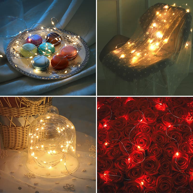 LED copper wire light string DIY flower bundle packaging full of sky stars ins festival decorative light flash lamps 3