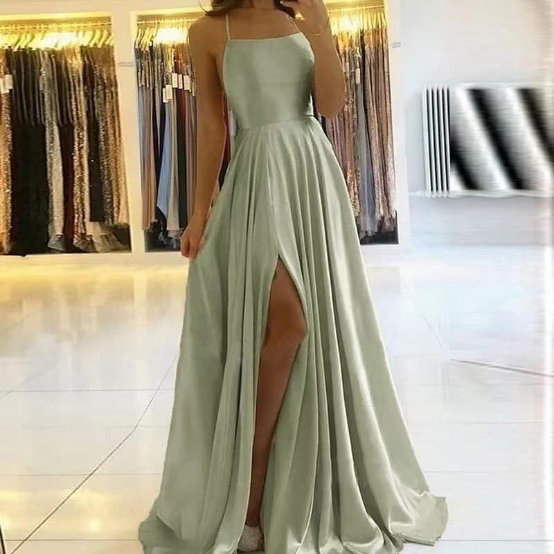Long bridesmaid dress, sexy long skirt, European style, graduation party 2