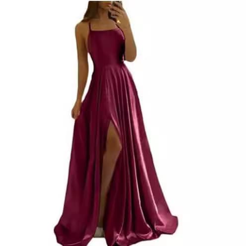 Long bridesmaid dress, sexy long skirt, European style, graduation party 3