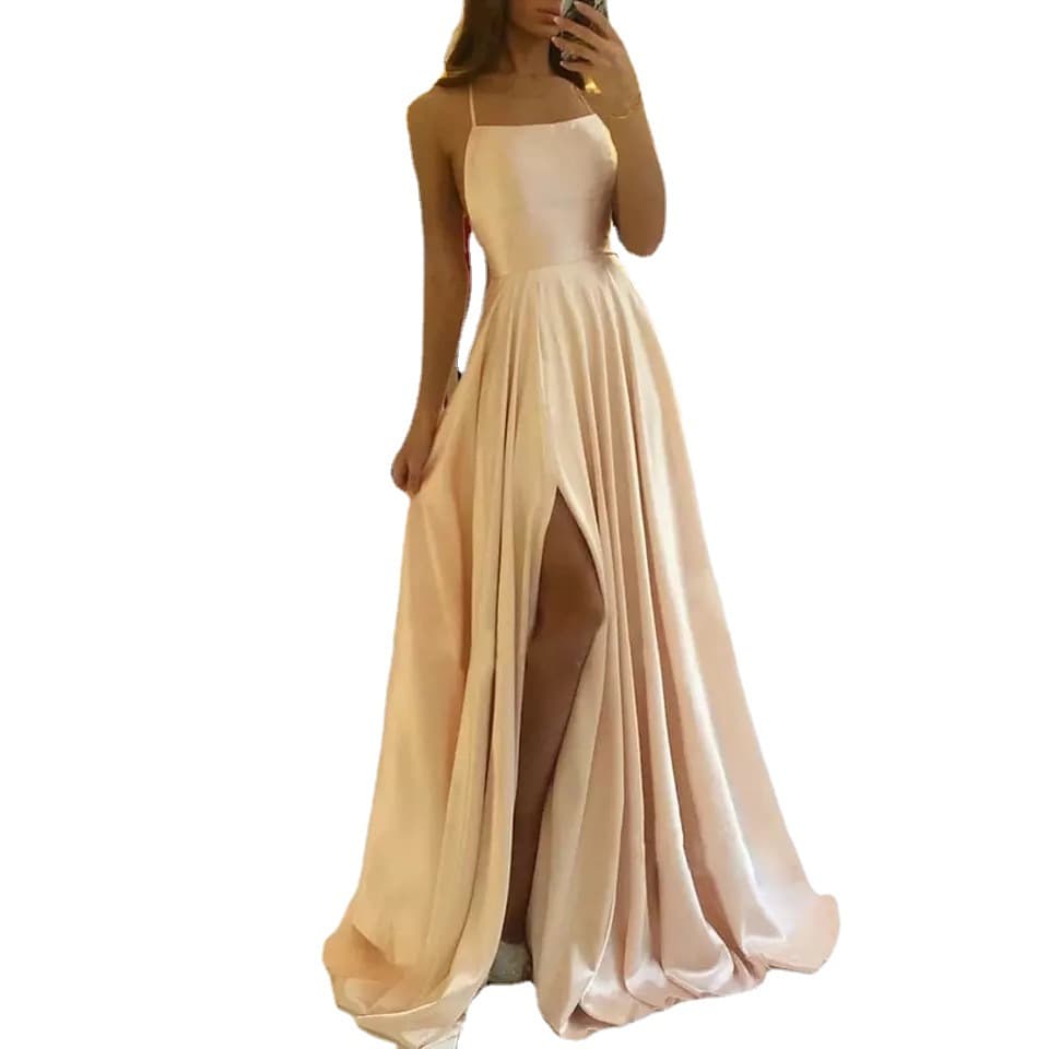 Long bridesmaid dress, sexy long skirt, European style, graduation party 5