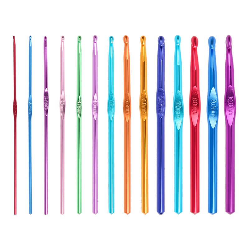 Multi-specification colorful alumina sweater crochet hook DYI single-head sweater knitting tool alumina crochet set 5