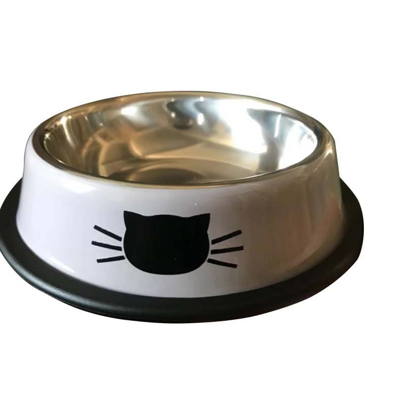 Stainless steel pet bowl cat face printing color steel bowl anti -slip anti -overturned stainless steel dog dog food bowl pet bowl 4