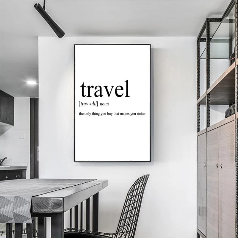 Amazon Travel Set Off Nordic Poster Black and White Quote Wall Art Painting Picture Living Room Decor Print 4