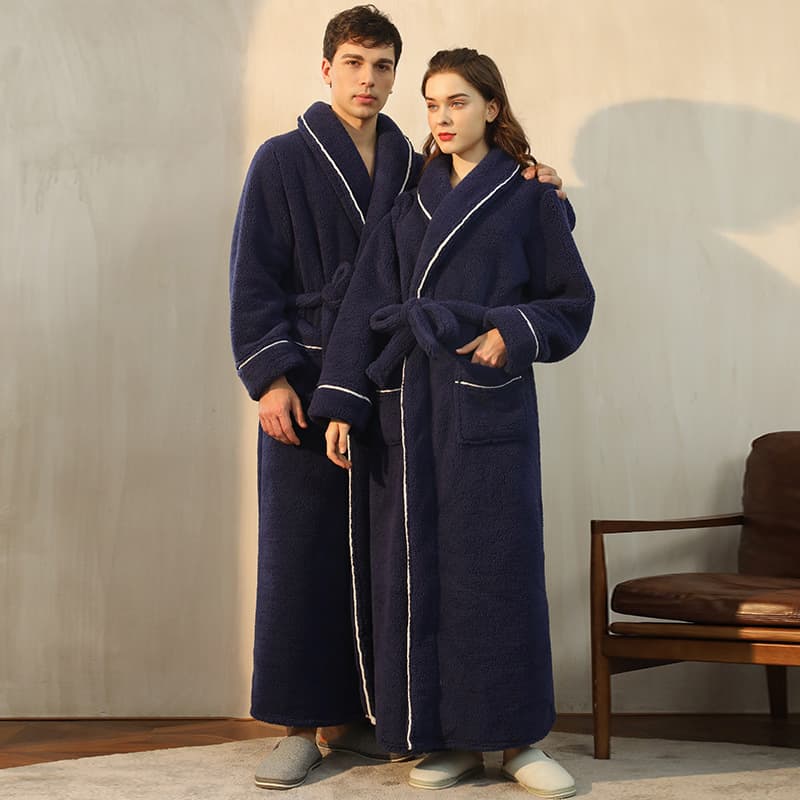 Men's demi-season velvet winter bathrobe, long pijama, plus size, for beloved 2