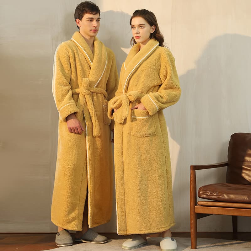 Men's demi-season velvet winter bathrobe, long pijama, plus size, for beloved 3