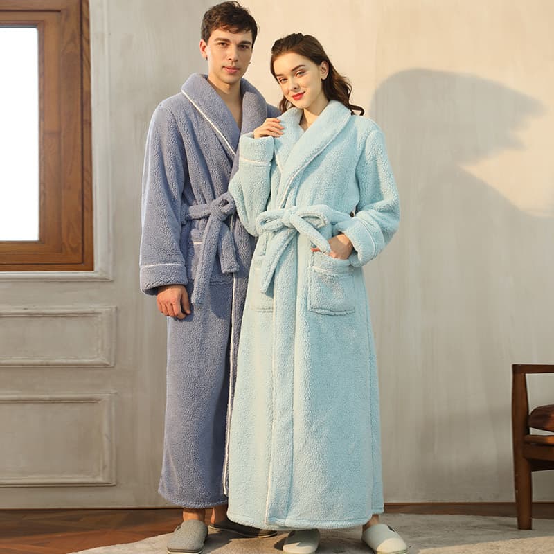 Men's demi-season velvet winter bathrobe, long pijama, plus size, for beloved 4