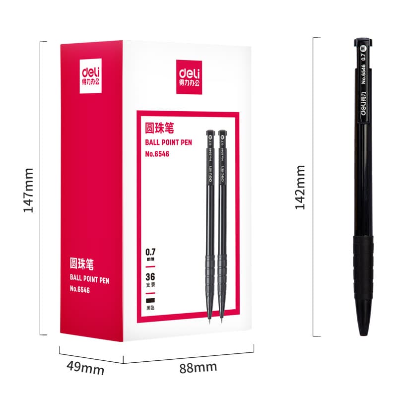 Ballpoint pen, black blue red smooth bullet for office 3
