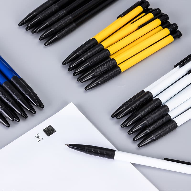 Ballpoint pen, black blue red smooth bullet for office 4