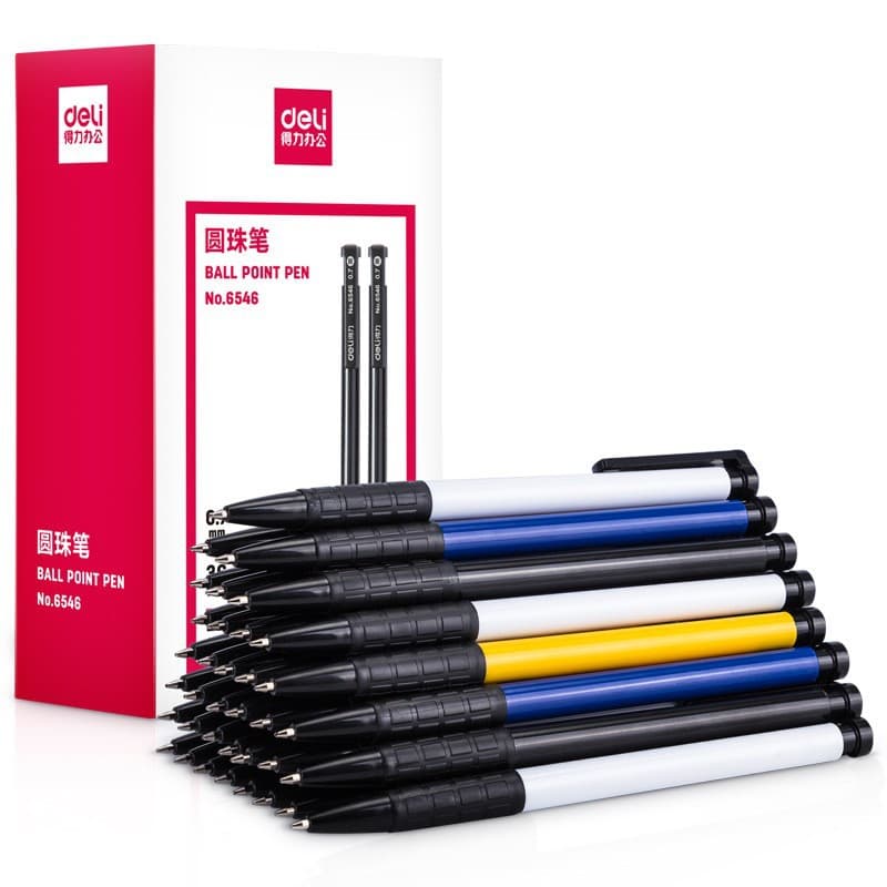 Ballpoint pen, black blue red smooth bullet for office 5