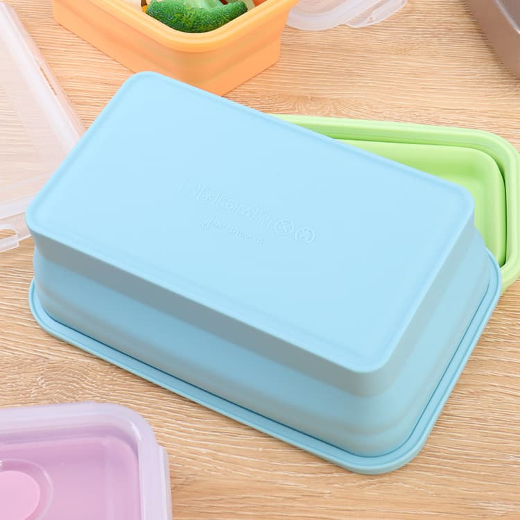 Amazon silicone lunch box folding lunch box office worker lunch box microwave furnace bento bento refrigerator sealing fresh box 4