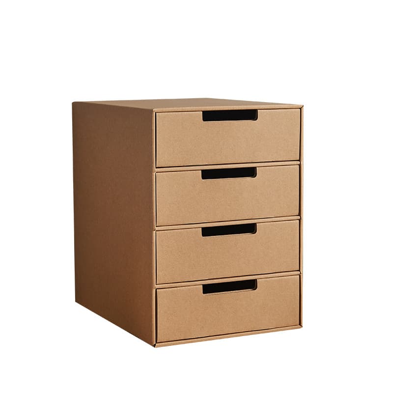 Drawer -style storage box Simple leather paper box office desk bedroom dormitory storage multi -layer dustproof storage 5