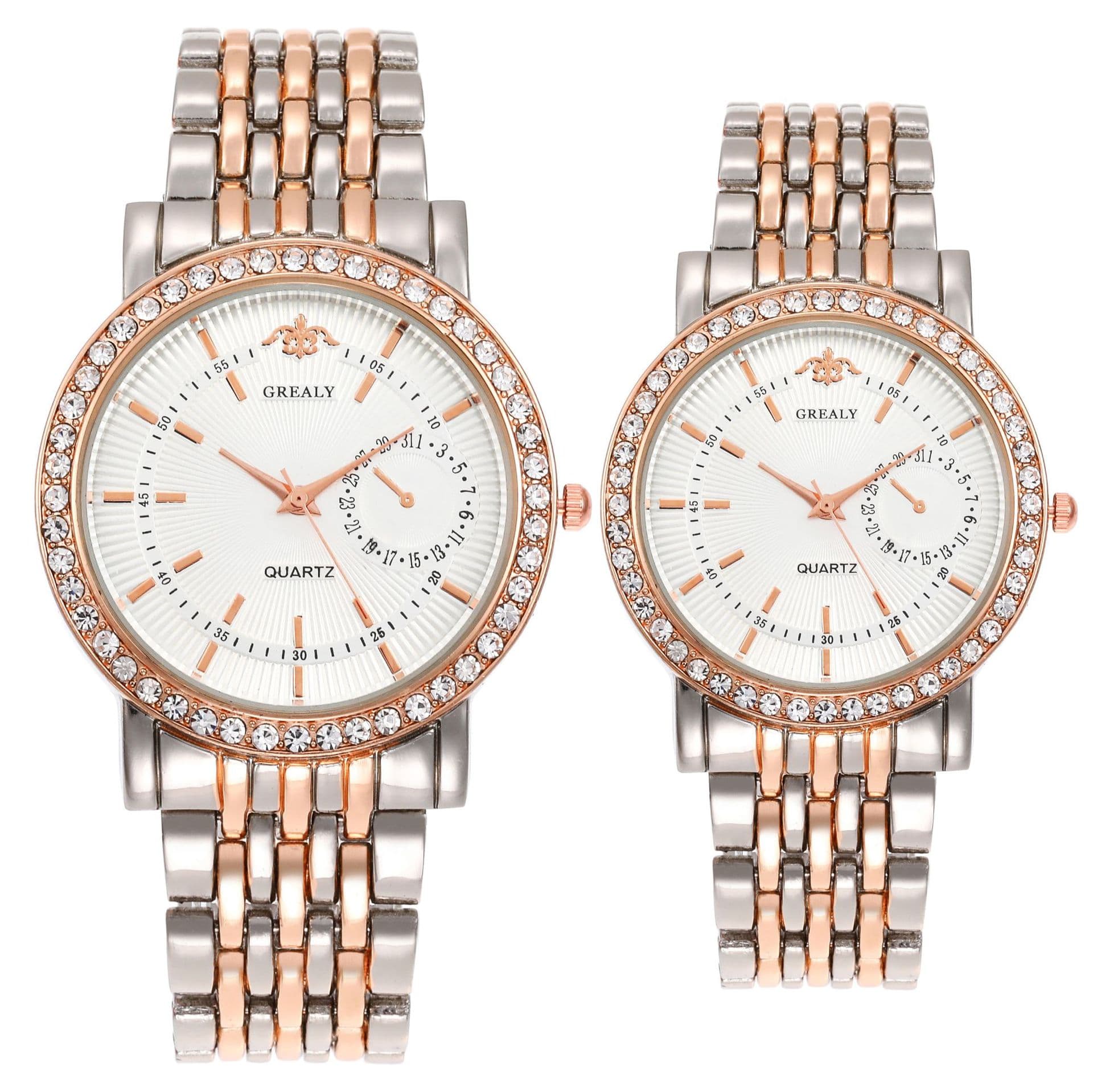 Calendar, men's watch for leisure, quartz golden set, for beloved