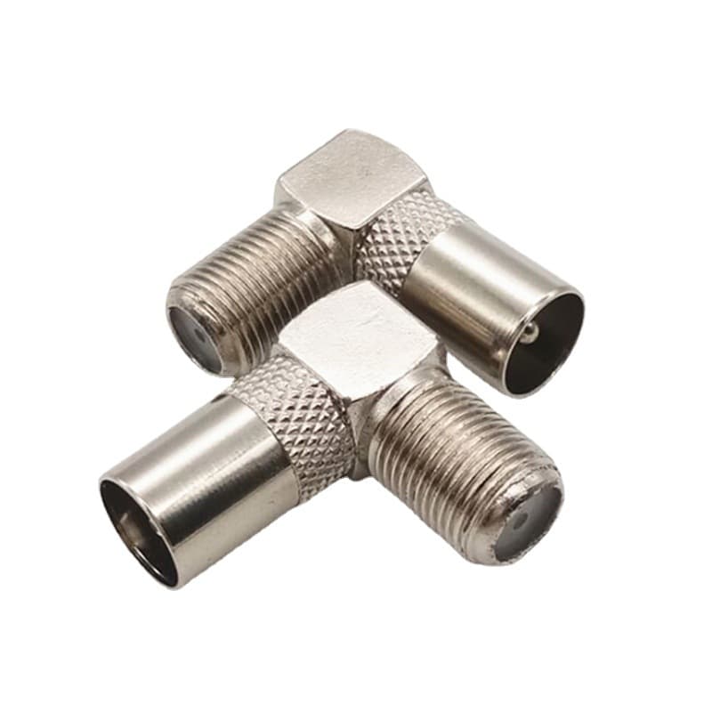 [F母转TV公90度 电视插头F母转TV公 英制F母转9.5TV公 射频转换头] 2
