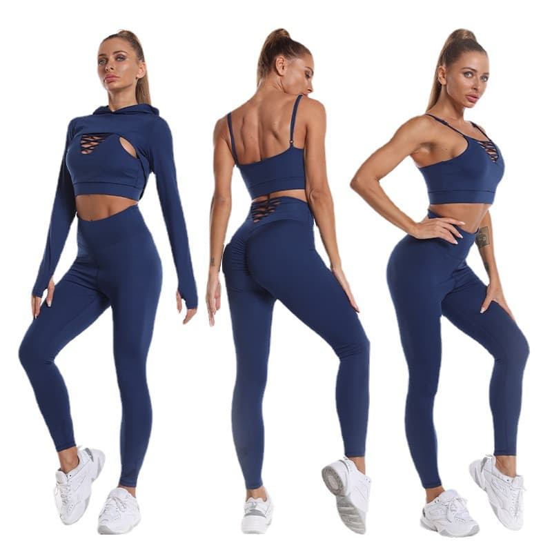 Yoga clothing, sports set for gym, quick dry leggings, trousers, long-sleeve, hoody, tight 5