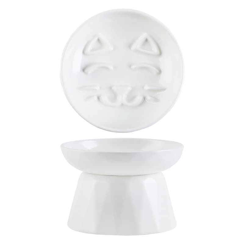 Pet supplies Ceramic high-foot slow-food bowl protection spine water bowl cat bowl food bowl cat food bowl ceramic bowl cat 5