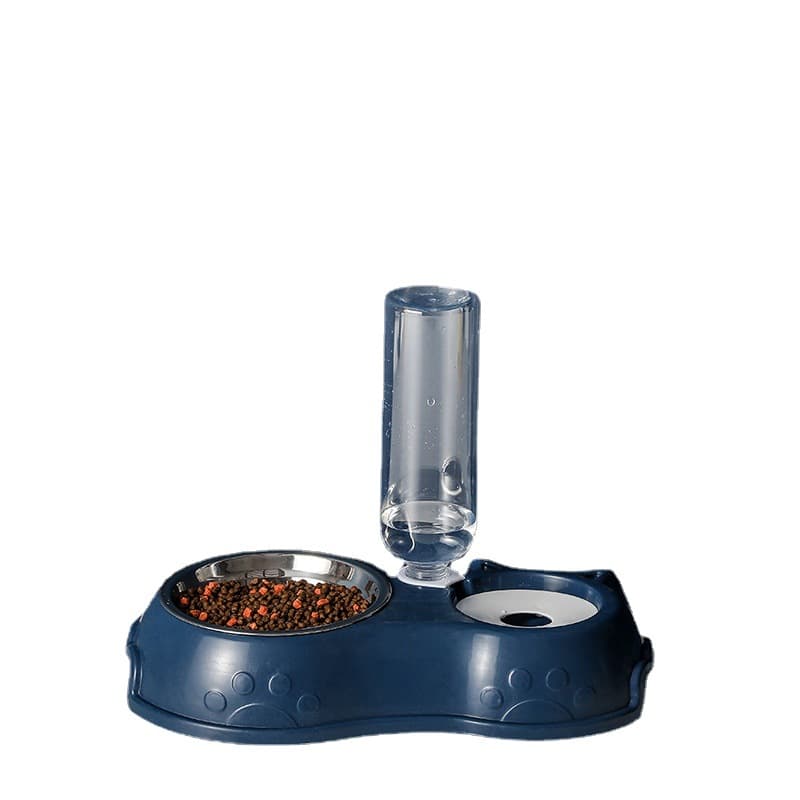 Pet automatic drinking water feeding double bowl cat food bowl non-slip stainless steel dog food bowl pet food bowl cat bowl wholesale 5