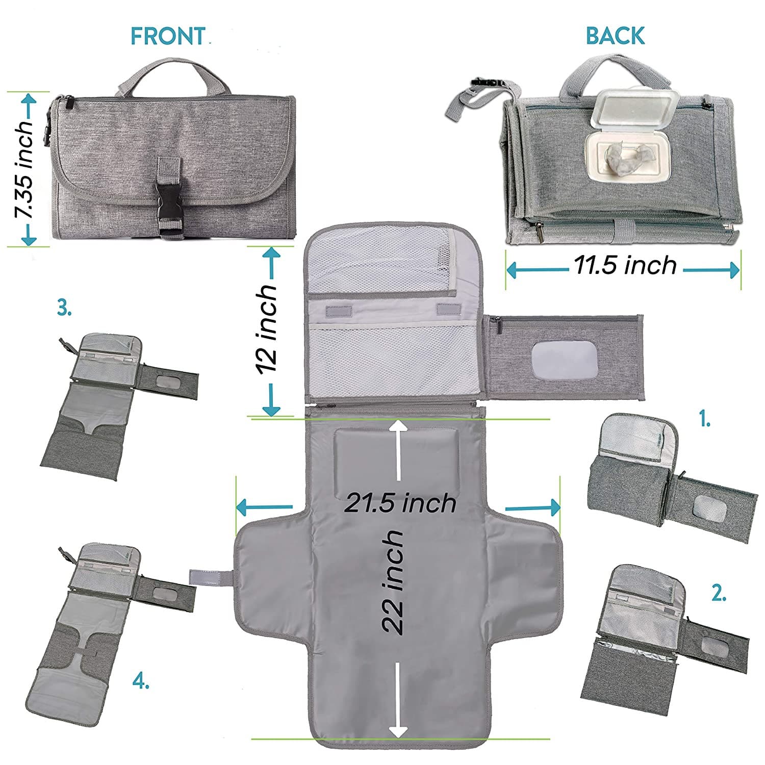 Handheld waterproof diaper table for traveling for new born, Amazon, with your logo imprint 5
