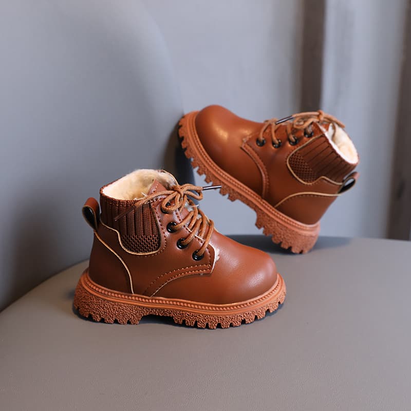 Martens, children's winter solid color insulated fashionable low boots for boys, 2021 collection, soft sole 3