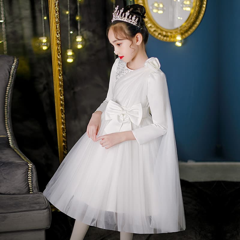 Children's evening dress, skirt, long-sleeve, suit, wedding dress, small princess costume, piano performance costume 5