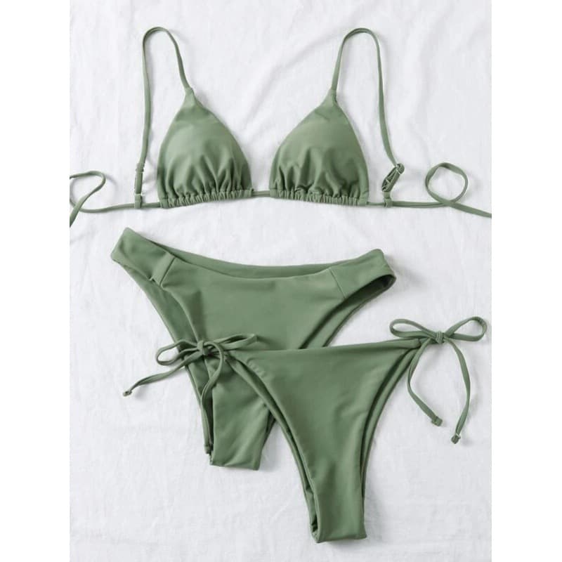 Multicoloured swimwear, fashionable set, 3 piece set, European style 4