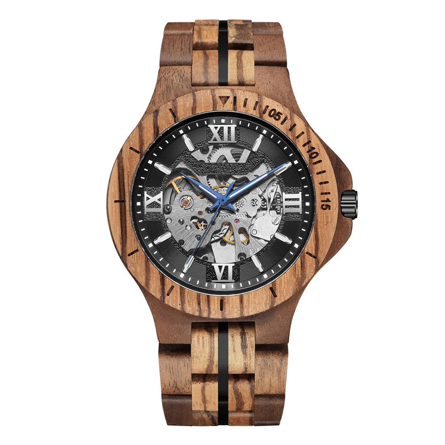 Kunhuang Mechanical Wooden Men's Watch - Handmade Automatic 2