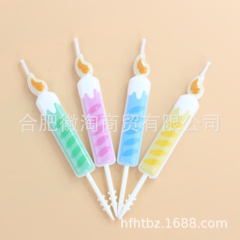 Wholesale Creative Romantic Color Four Seasons Wind Birthday Candle PVC box festive cake decoration supplies 2