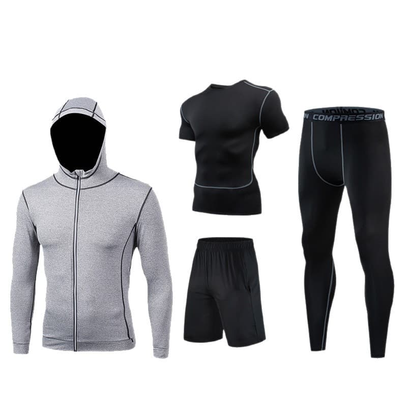 Men's sports suit for leisure, sports quick dry uniform for gym, basketball long-sleeve for training, for running, tight 5