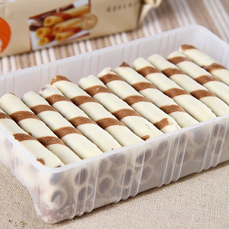 Leba Chocolate-Flavored Egg Roll Snacks, 50g Breakfast Biscuits 3