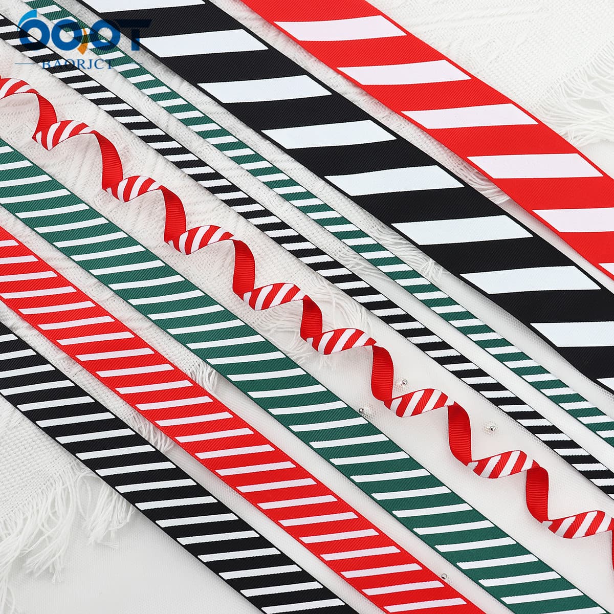 Christmas oblique thread ribbon ribbon ribbon ribbon gift box packaging ribbon festive scene decoration 1