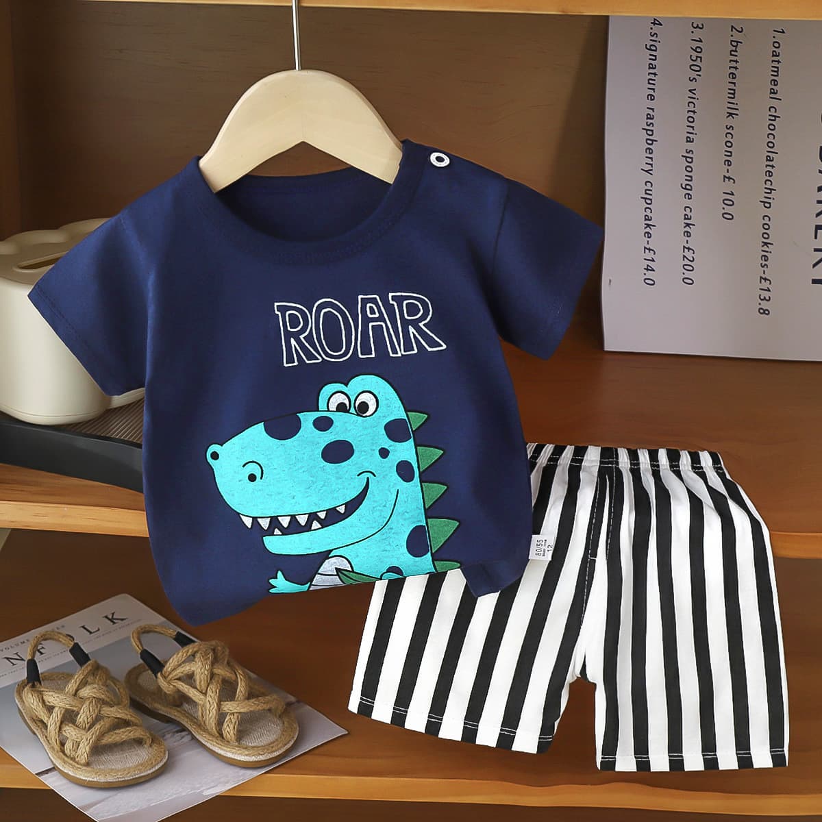 (Cross-border trading), children's summer sleeves, set, cotton down jacket for boys, short sleeve T-shirt, children's clothing, Korean style 4