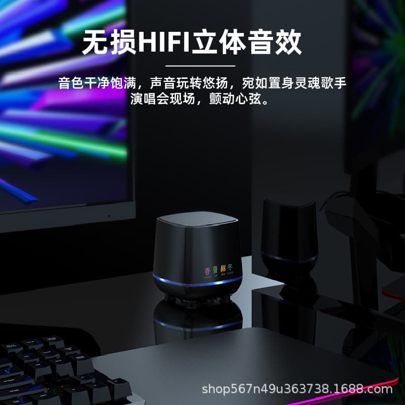 Table speakers, laptop, small megaphone, bluetooth 3