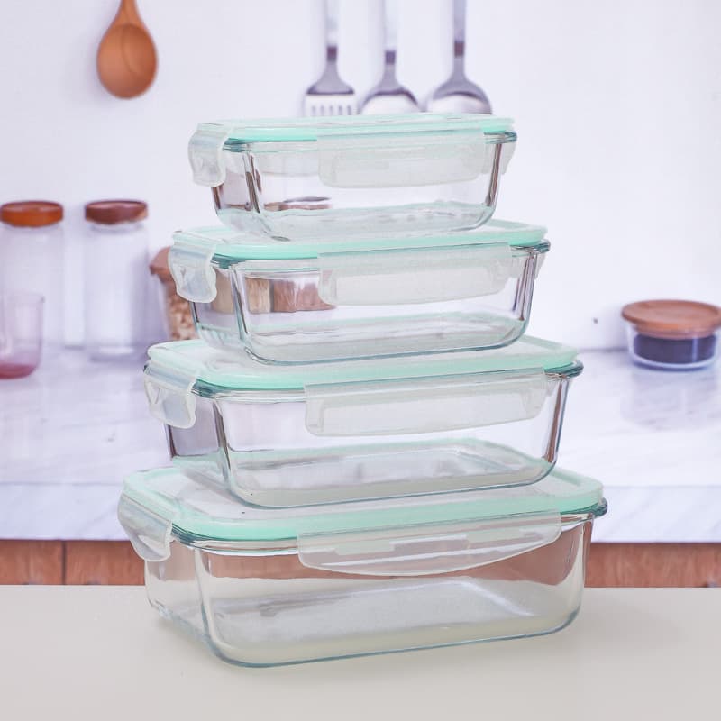 Heat-resistant microwave glass lunch box, transparent glass crisper, sealed lunch box, refrigerator storage box, bowl, sealed and heat-resistant 2
