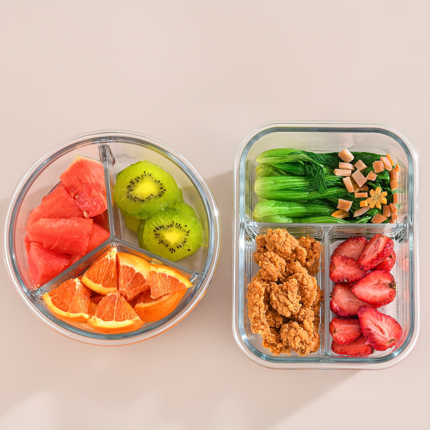 Heat-resistant microwave glass lunch box, transparent glass crisper, sealed lunch box, refrigerator storage box, bowl, sealed and heat-resistant 4
