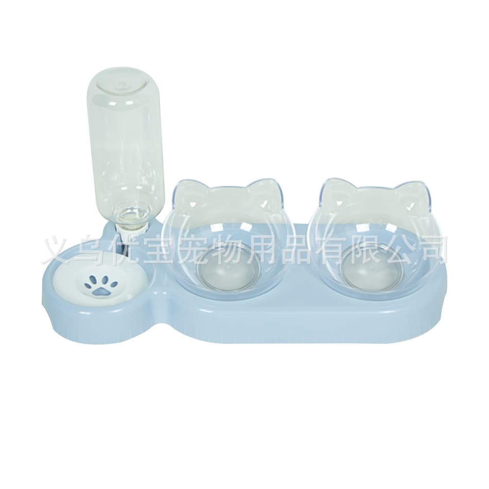 Cat bowl, dog bowl cat food basin dog food bowl feeder inclined neck integrated double bowl of wet mouth anti -mouth tall wholesale pet 5