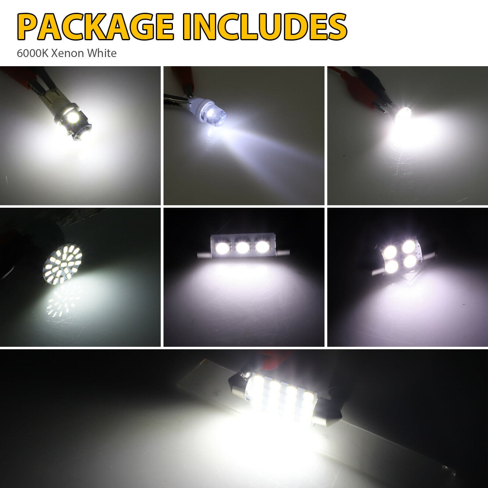 Automobile LED combination set 42PCS T10 width indicator light double-point reading light license plate light indoor door light 2