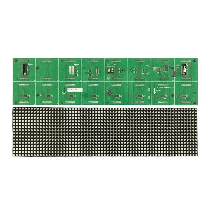 F5.0 dot matrix 80*16 point unit board P7.62 indoor single and double color red and green LED display module 610*122 5