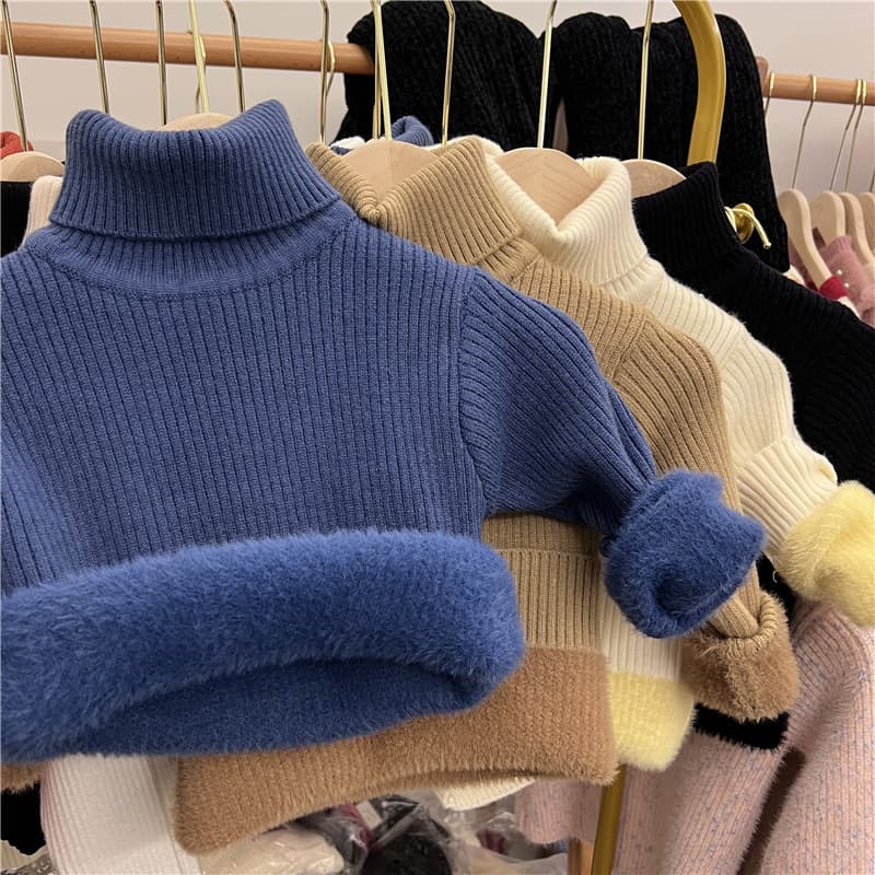 (Wholesale), fleece velvet base body-friendly solid color colored children's demi-season sweater for men and women, children's clothing 1