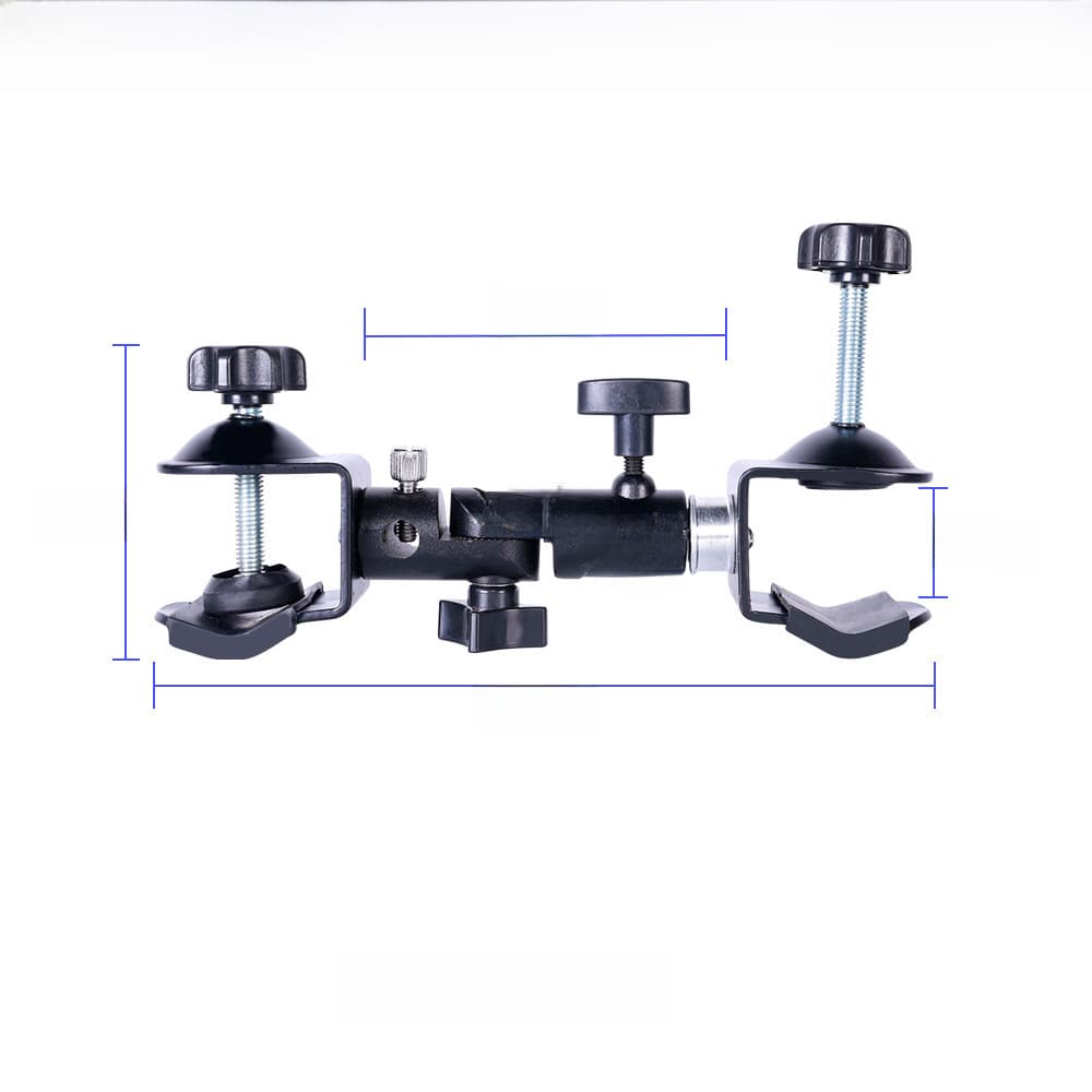 Metal camera three -headed double -headed double -headed double -headed strong clip can rotate the rain cover umbrella fixed clip 2