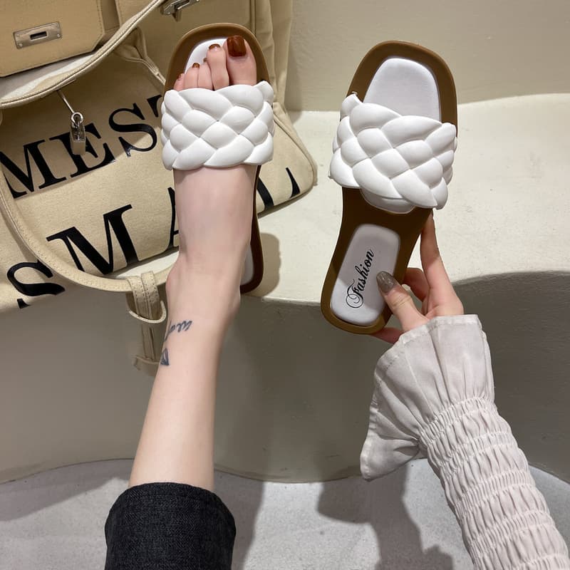 (Wholesale), summer women's mule flat, non-slip fashionable women's slippers, universal sandals, Korean style, suitable for outdoor wear 4