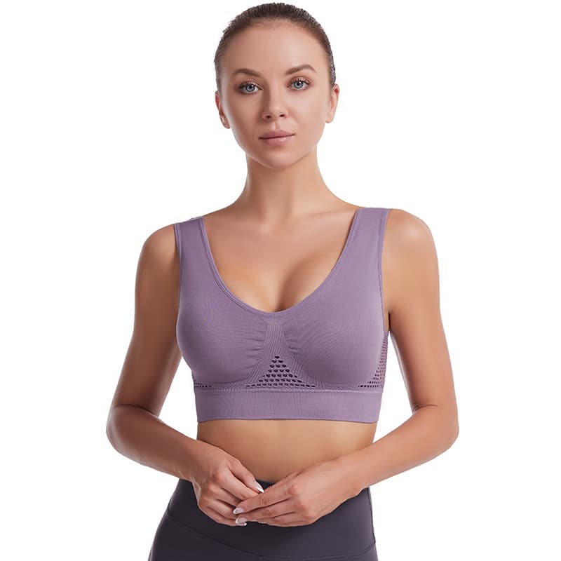 Yoga clothing, sports bra, breathable wireless bra, breast tightener, tank top, plus size 3