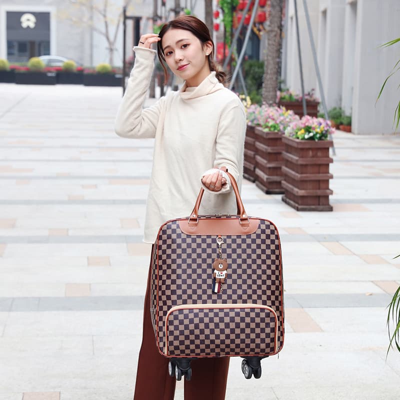 Universal suitcase on wheels, waterproof handheld linen bag, polyurethane travel bag, Korean style 4