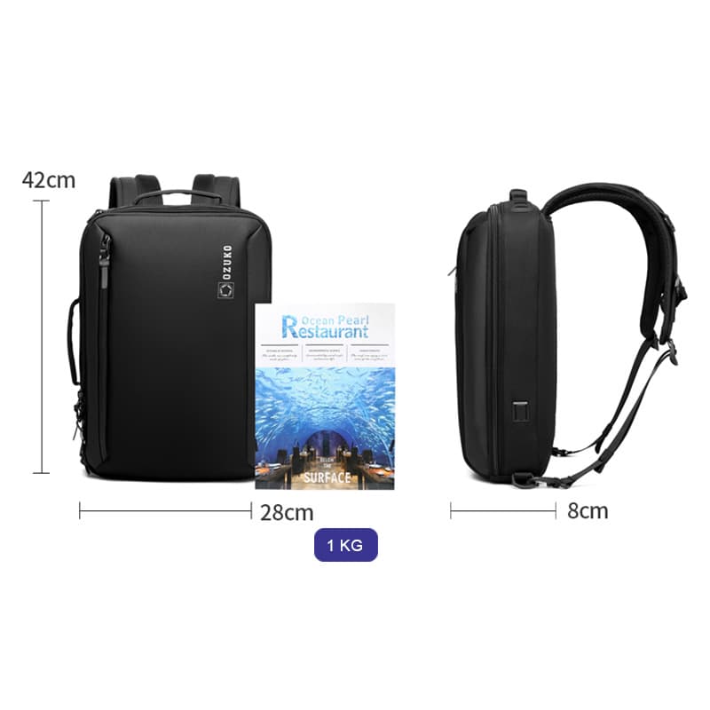 OZUKO Backpack, handheld waterproof laptop, business version, worn on the shoulder, for students 4