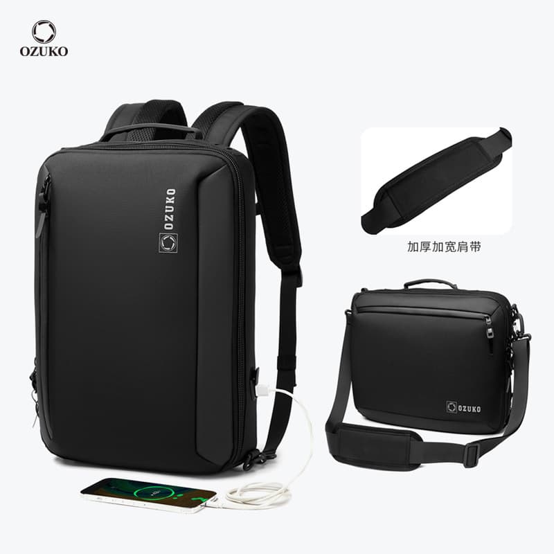 OZUKO Backpack, handheld waterproof laptop, business version, worn on the shoulder, for students
