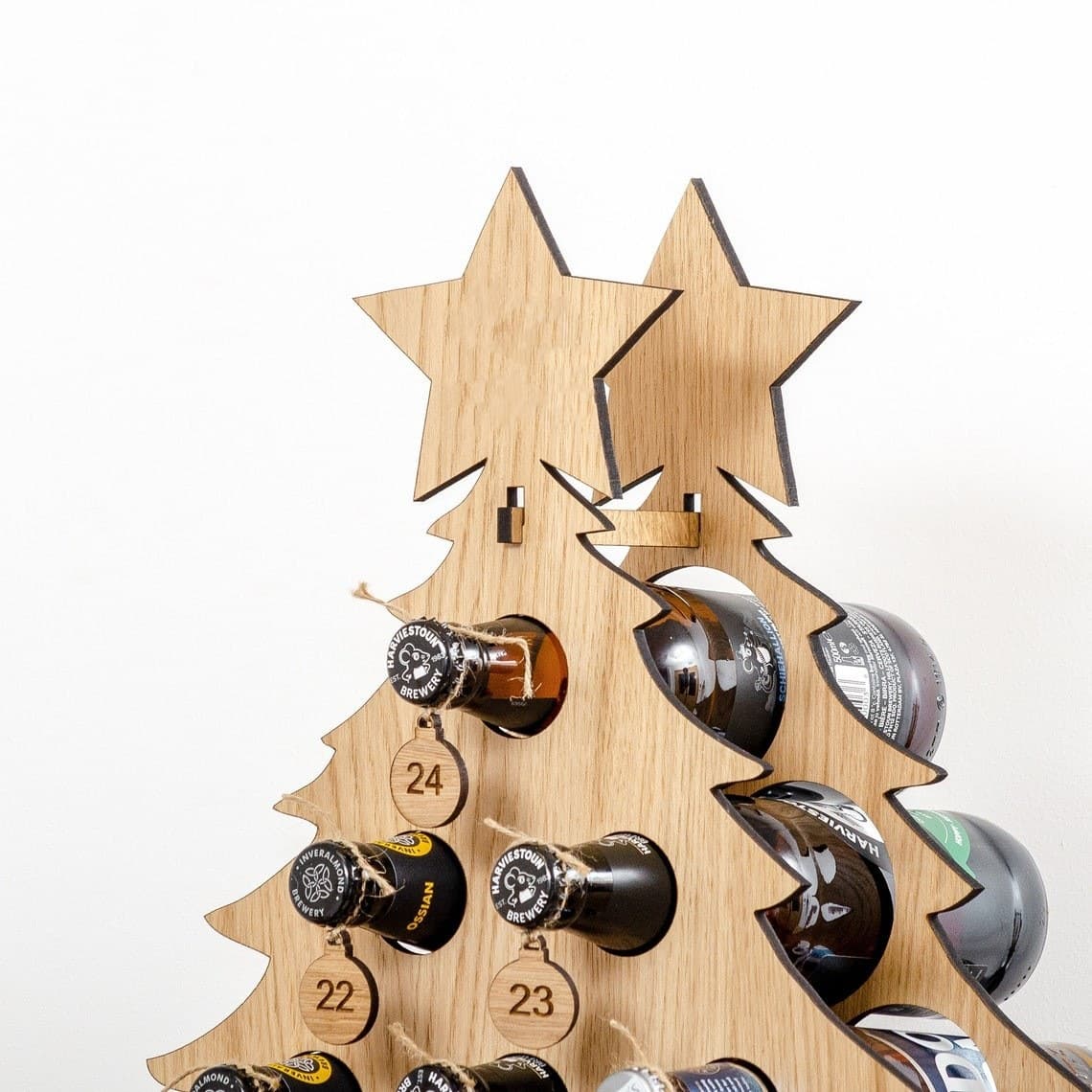 Christmas countdown ornaments bar home decoration supplies Christmas tree wine rack wooden craft creative wine rack 2