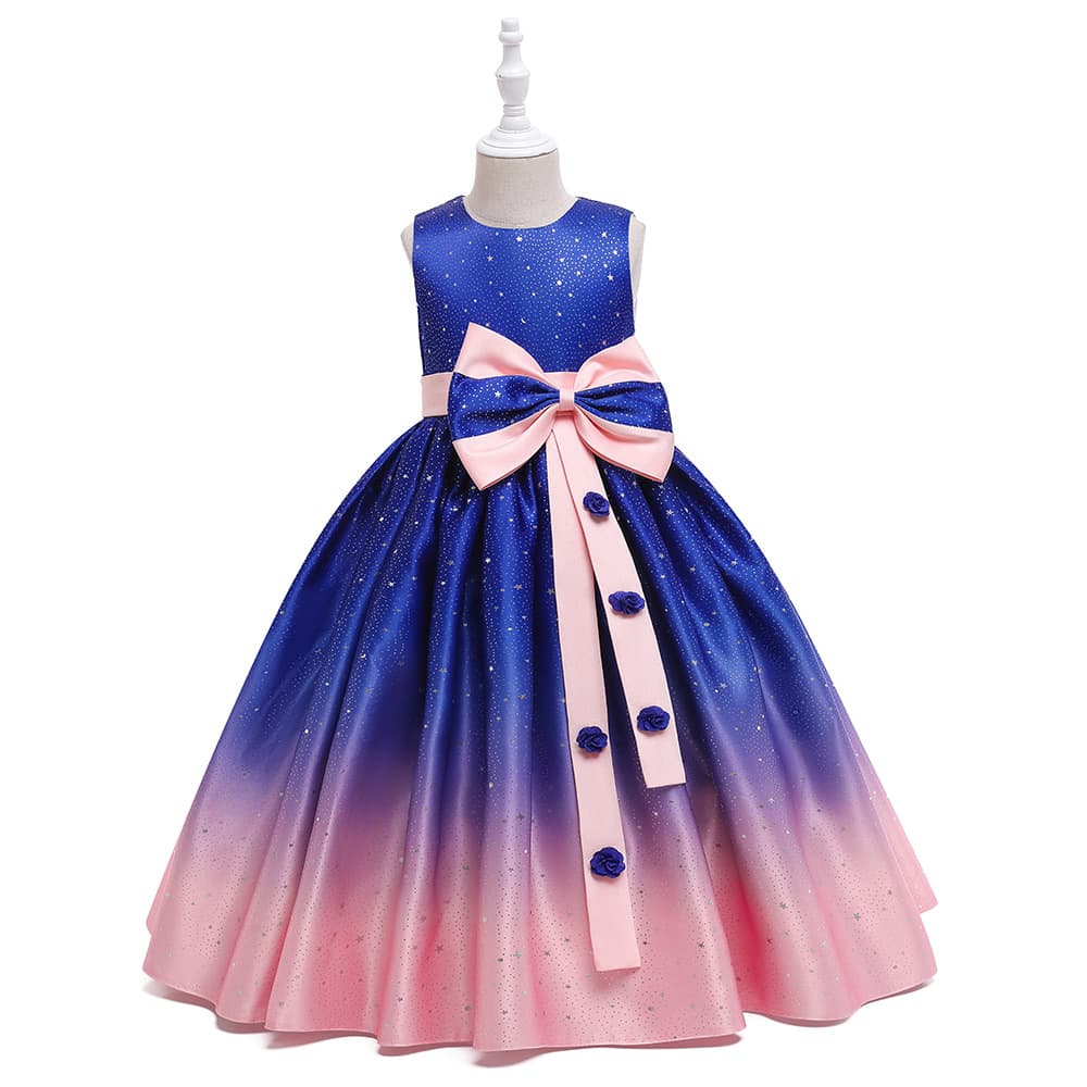 Small princess costume, dress, girl's skirt, long skirt, European style, Birthday gift, gradient 4