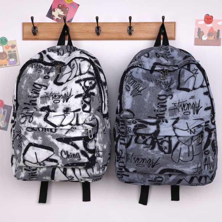 Nylon capacious school bag, backpack for men and women, print